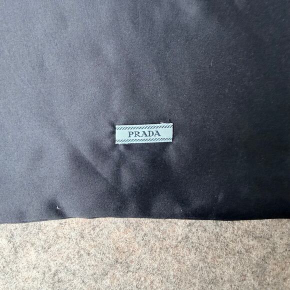 Authentic Prada Logo Black Dust Bag Drawstring Storage Protection 13.5"x8.5" - Picture 4 of 6